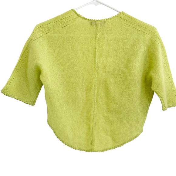 Cristopher Fischer Women's Lime Green 100% Cashmere Cardigan Size S - Picture 2 of 8